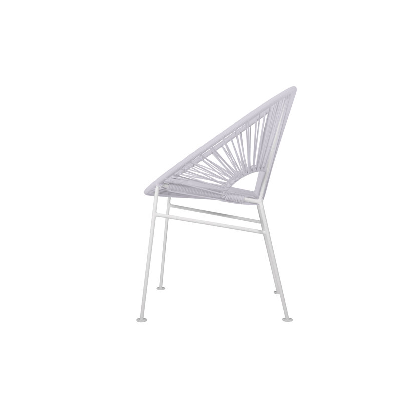 Concha Indoor/Outdoor Handmade Dining Chair, White, Clear