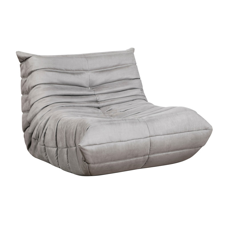 Chaise de luxe grise pour le salon, microfibre, mobilier moderne en mousse haute résilience, confortable