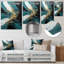 Or et vert cascade de marbre blanc III - art mural abstrait en métal-282443681