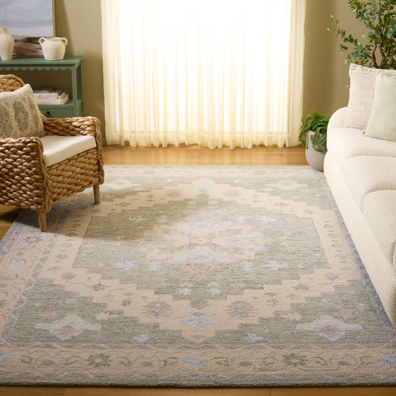 Tapis d'intérieur en laine touffeté à la main Heritage, Rectangle 8 pi x 10 pi