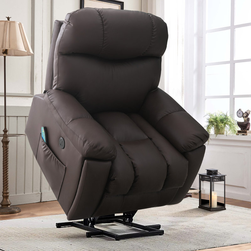 Fauteuil inclinable Luxie, Similicuir brun