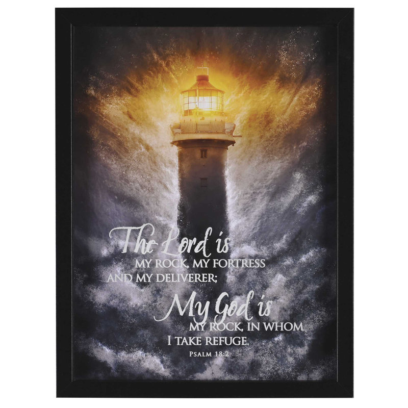 Framed Wall Art Lighthouse I Take Refuge