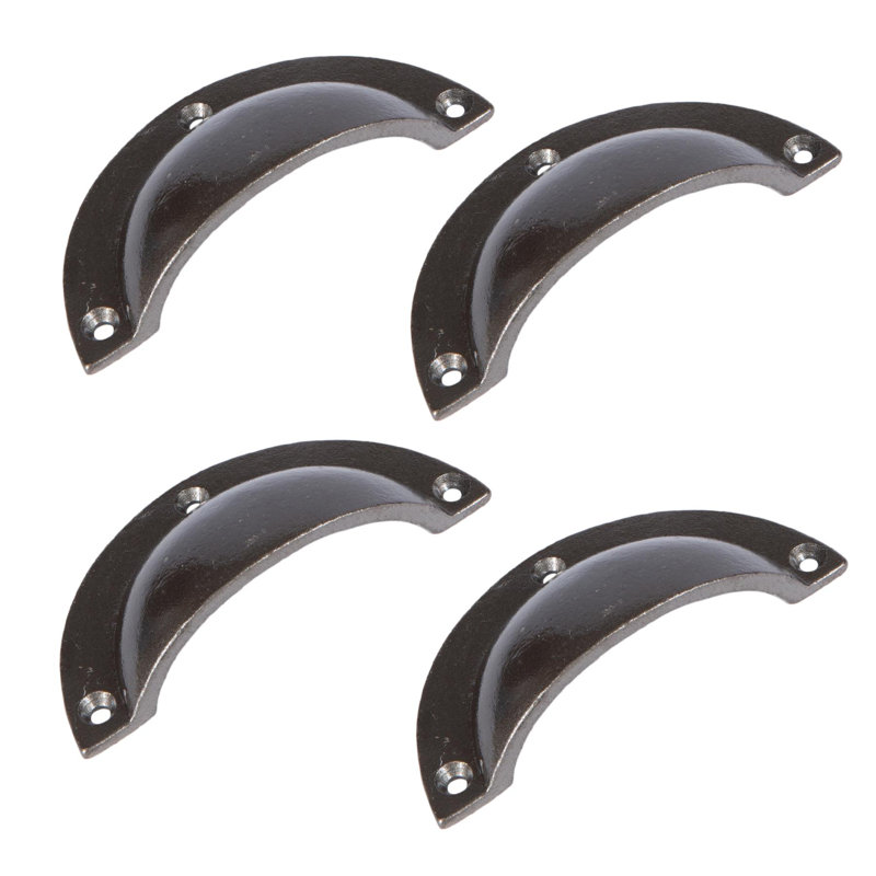 Hammer & Tongs - Curved Cabinet Cup Handle - W95mm x H46mm - Raw