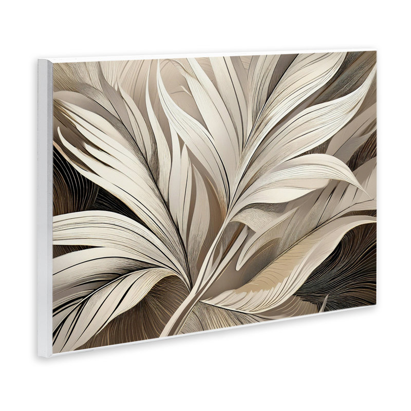 Plaque murale White Palm Curves, design par Norm Stelfox, H 10 po x l 15 po