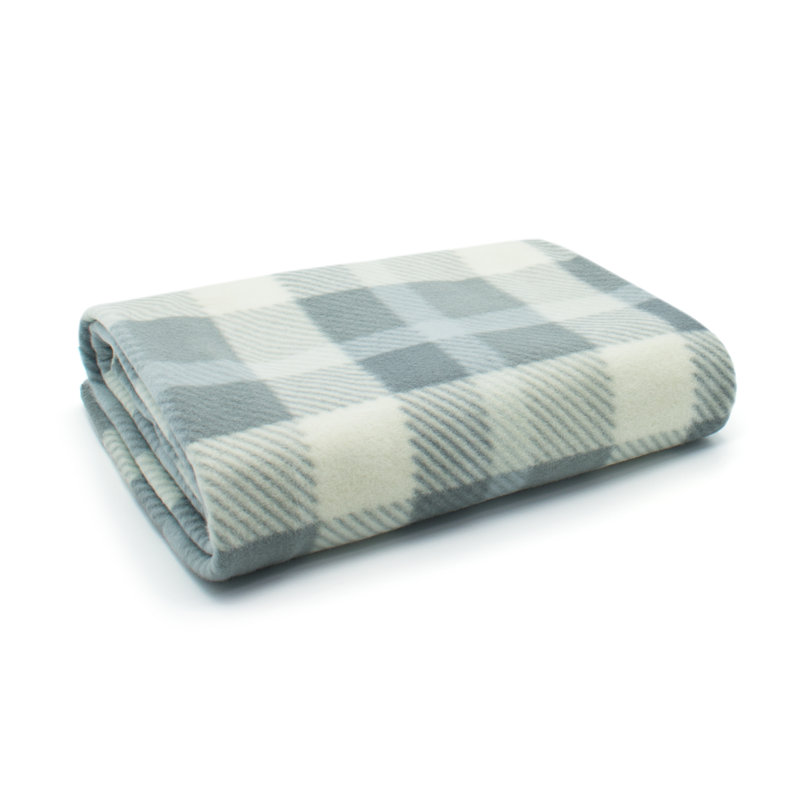 Anerinda Soft Plush Classi Check Blanket Throw, Grey