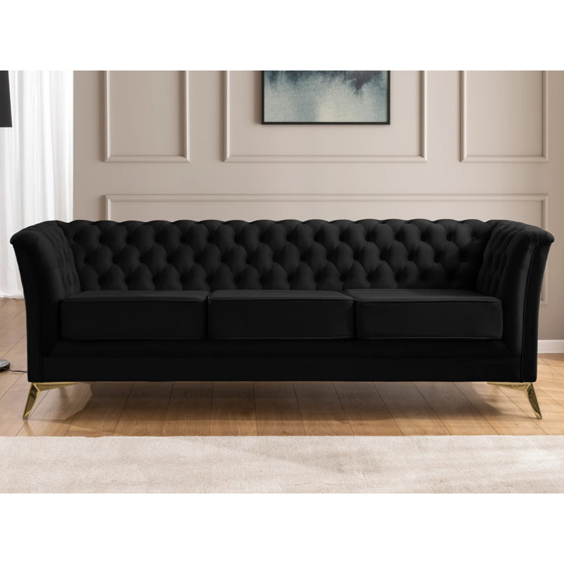 Whitby 2 - Piece Velvet Living Room Set, Gold, Black