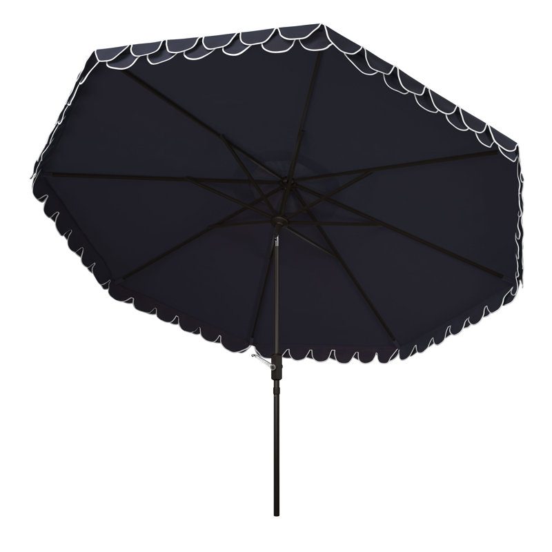 Outdoor Sally Crank Outdoor Umbrella, Blue/White