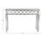Skyler Glass Mirrored Geometric Silver Console Table with Circular Panel Inlay