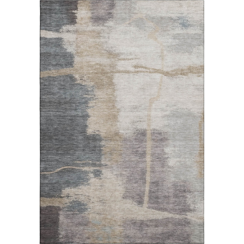Premium Machine Washable Prisco Gray Rug, Rectangle 8' x 10'