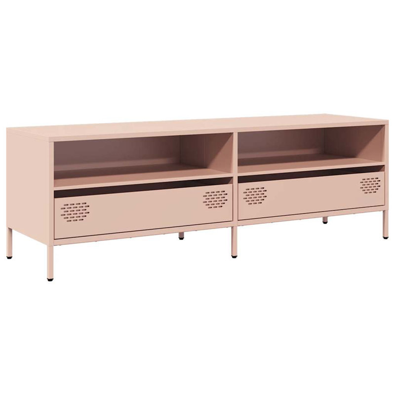 Azahria Unfinished TV Stand for TVs up to 24", Antique pink and pink