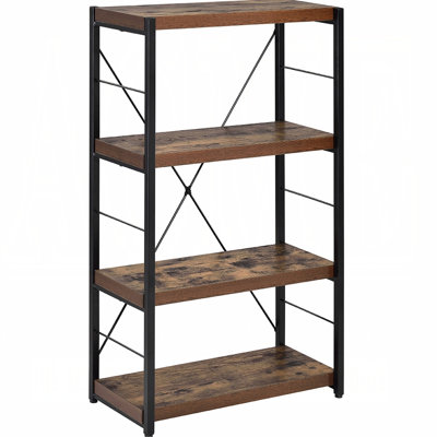 Bob Weathered Oak & Black Finish Bookshelf