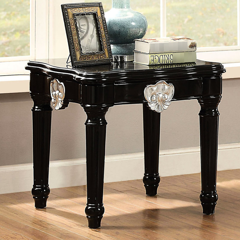 Table de bout Classic Classic - fabrication en bois avec support tourné en peuplier