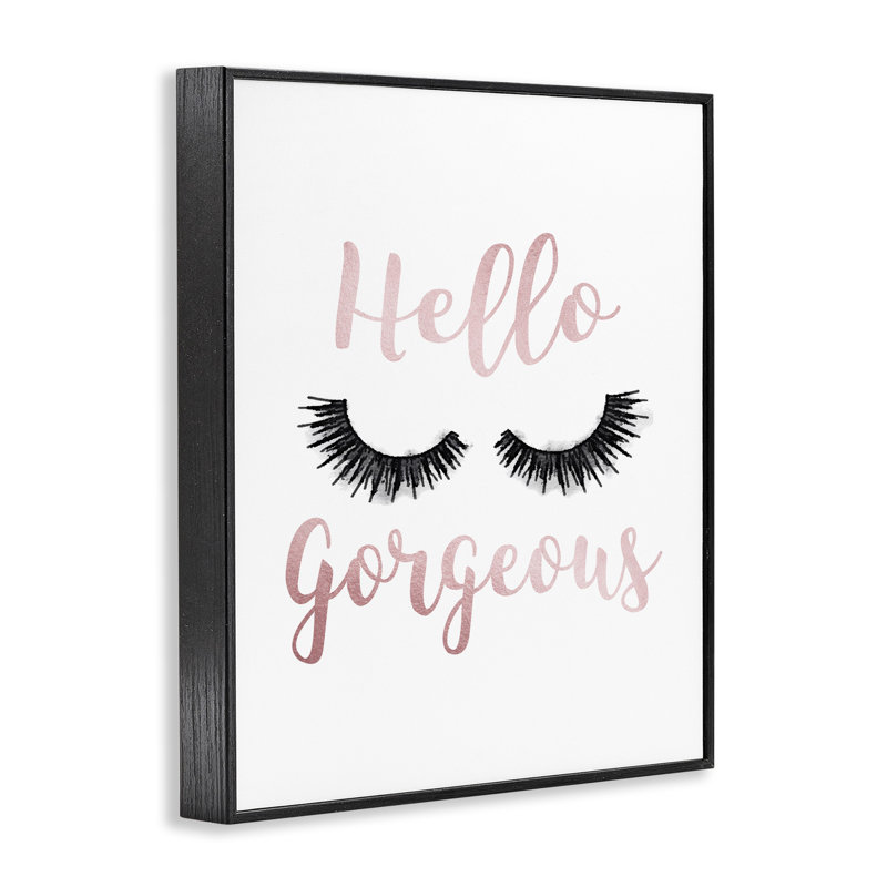 «Hello Gorgeous» par Amanda Greenwood - reproduction d'art textuel, Giclée encadrée noir minuit, H 14 po x l 11 po