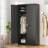 Metal Wardrobe Closet, 72" Locking Storage Wardrobe Cabinet with Lockable Doors and Adjustable Shelves(72'' H X 32'' W X 16'' D), Black-813876110-813876209