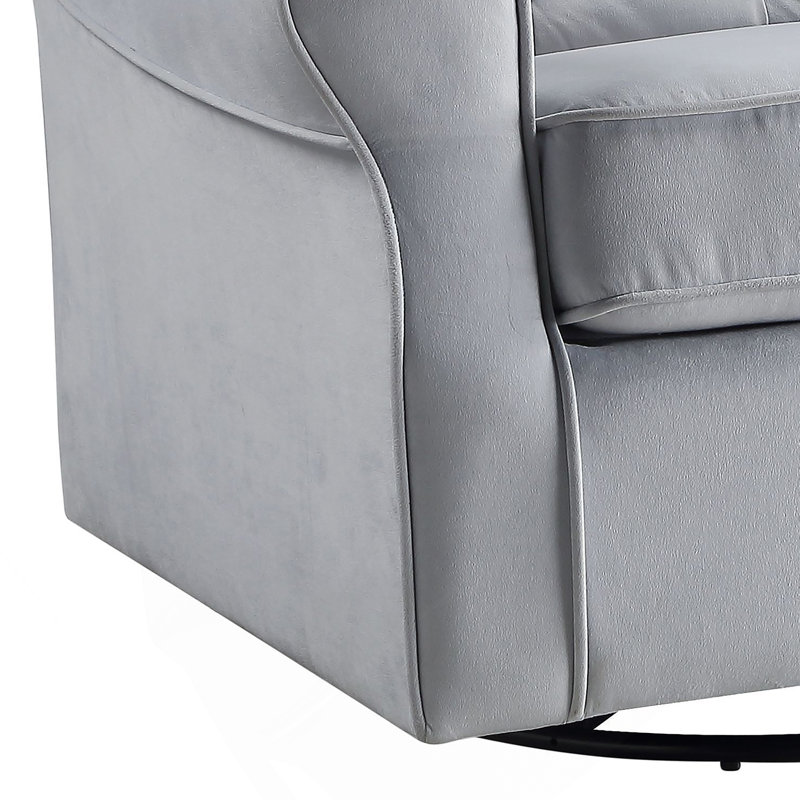 Zeger Gray Fabric Glider Chair With Swivel