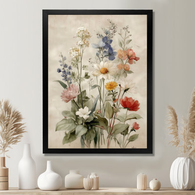 Art rétro sur toile, fleurs sauvages
