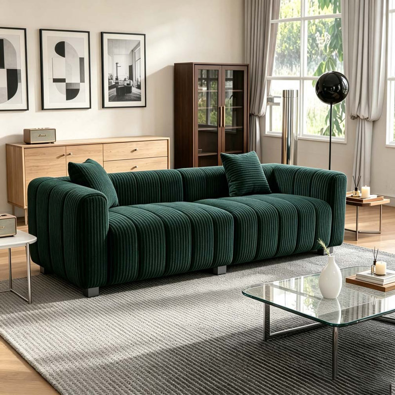 Canapé en velours de première qualité 83,46 po, Green
