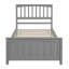 Lit plateforme en bois simple, gris-138197542