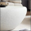 Table basse elliptique en fibre de verre 43,31 po avec finition roche matte unique pour les salons rétro et modernes