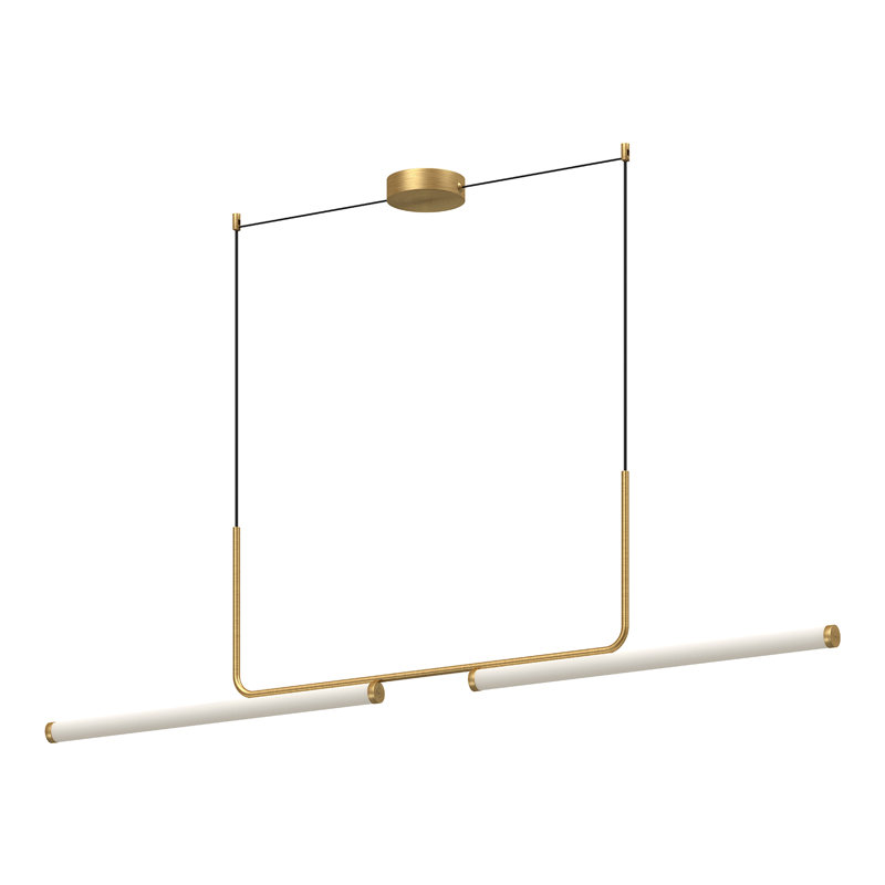 Vesper 1 - Light LED Pendant, Brushed Gold, 13.63" H x 73" W x 1.75" D