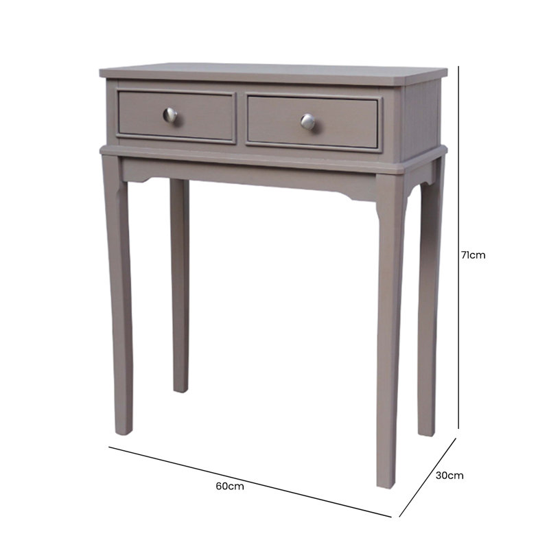 Baranowski Wooden Console Table For Living Room Furniture, 2 Drawers Slim Entry Hallway Table
