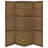 Kenabi Walnut 4-Panel Room Divider Folding Screen
