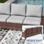 Ensemble de canapés de patio 6 pièces avec table d'appoint, osier en rotin de polyéthylène pour patio, terrasse et cour-911146825