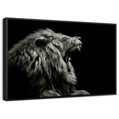 Animal "Art mural tête de lion rugissant"