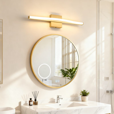 Modern Led Vanity Light Bar, 5Cct Dimmable Bathroom Lighting Fixture With 90+ Cri, 24-Inch Gold Makeup Light For Mirror, Powder Room, Hallway And Bedroom