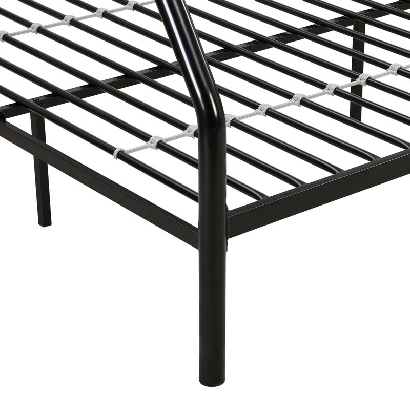 Lit superposé en métal, aucun sommier requis, grand rangement sous le lit, assemblage facile