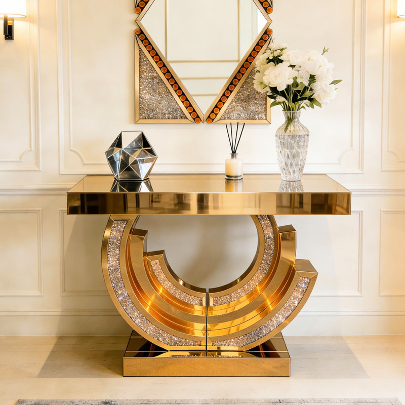 Console à miroir en diamant Modern Handcraft
