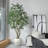 8ft Artificial Ficus Tree with 18in White Planter, Tall Faux Ficus Tree for Indoor, Home Decor