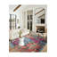 Tapis tissé à motif floral rouge, bleu et rose-521066599