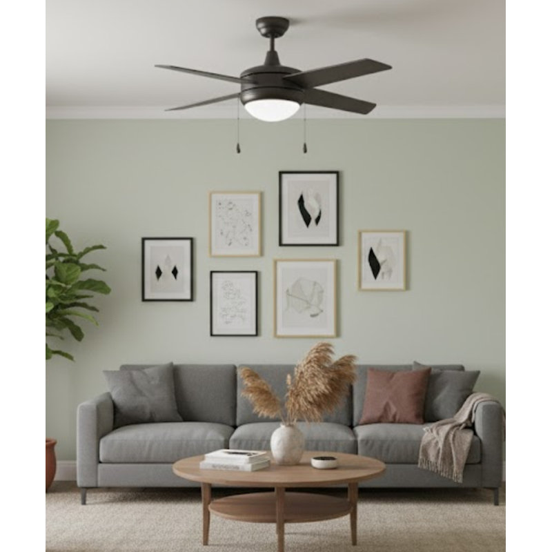 52" Europa IV 4-Blade Ceiling Fan Oil Rubbed Bronze Finish with Integrated LED Light, Oil Rubbed Bronze, Oil Rubbed Bronze