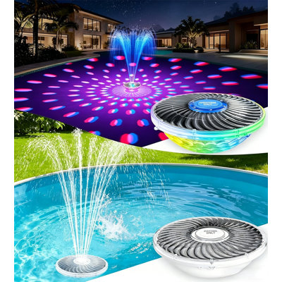 2-Pack Solar Floating Pool Fountain With Day & Night Modes – 6 Light Shows, Solar Powered No Electricity Bill, For Inground/Above Ground/Inflatable Pools, Pond, Bird Bath, IP68 Waterproof, 2026 Upgraded Summer Pool Gift