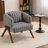 Mid Century Upholstered Arm Accent Chair with Solid Wood Legs-2146693386
