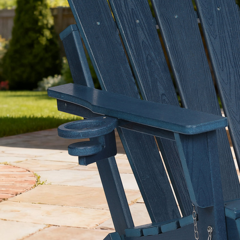 Chaises Adirondack pliantes Hdpe avec porte-gobelet, Marine