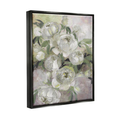 Au-756-Framed " Abstract Flower Blooms Arrangement " by Lettered And Lined