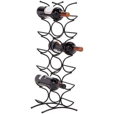 12 Bottle Wine Bottle Rack Black