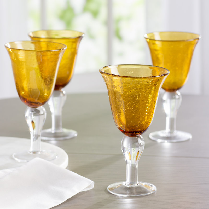 14 oz. Abingdon Verre à pied en cristal, Ambre