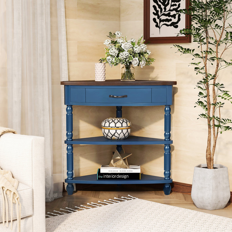 Versatile Small Triangle Corner Table with Sturdy Construction and Practical Design