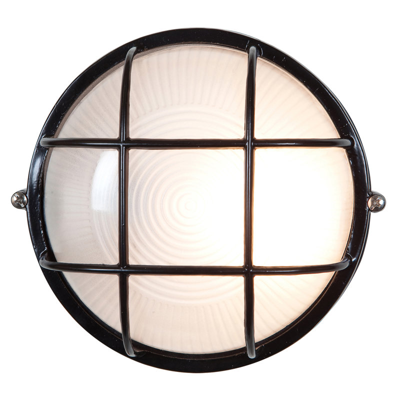 Luminaire d'extérieur à cloison Zurcher, H 9,5 po x l 10 po x P 5 po, Noir