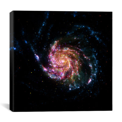 Astronomy and Space Pinwheel Galaxy M101 (Spitzer Space Observatory) Graphic Art on Canvas