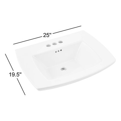 American Standard Edgemere 19.5'' White Ceramic Rectangular Bathroom Sink with Overflow