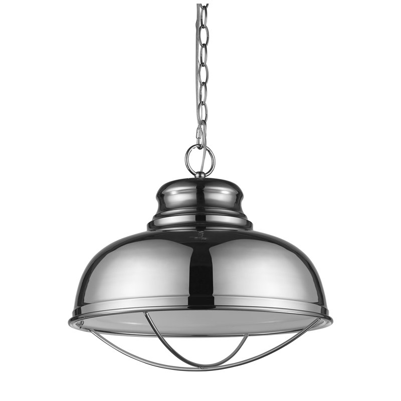 Crepeau 1 - Light Single Pendant, Polished Nickel
