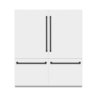ZLINE Autograph Edition 72 in. 39.6 cu. ft. French Door Built-In Bottom Freezer Refrigerator with Water Dispensers and Ice Makers in Black Stainless Steel with Graphite Gray Interior and Accents