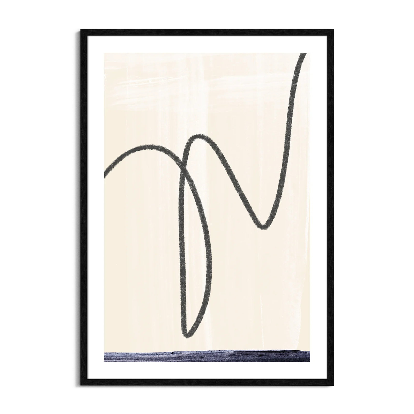 Tigerlily "Departured I" Painting, Black Framed Paper, 41.5" H x 29.5" W x 0.75" D