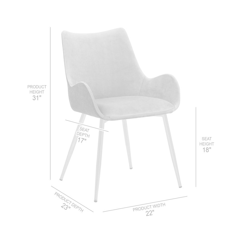 18'' H Upholstered Armchair, Teal