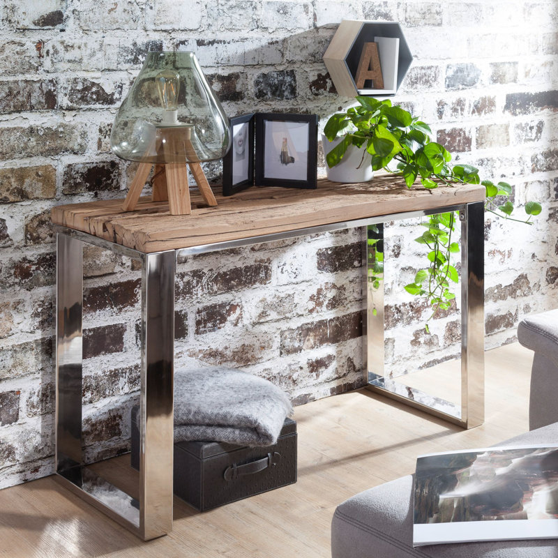 Delafield 115cm Solid Wood Top Console Table