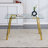 Modern Minimalist Rectangular Dining Table Tempered Glass Top Golden Metal Legs-656007803-678372465